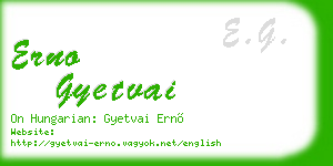 erno gyetvai business card