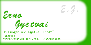 erno gyetvai business card